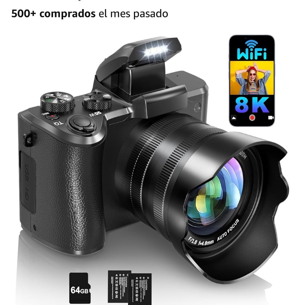 8K WiFi Digital Camera - Black